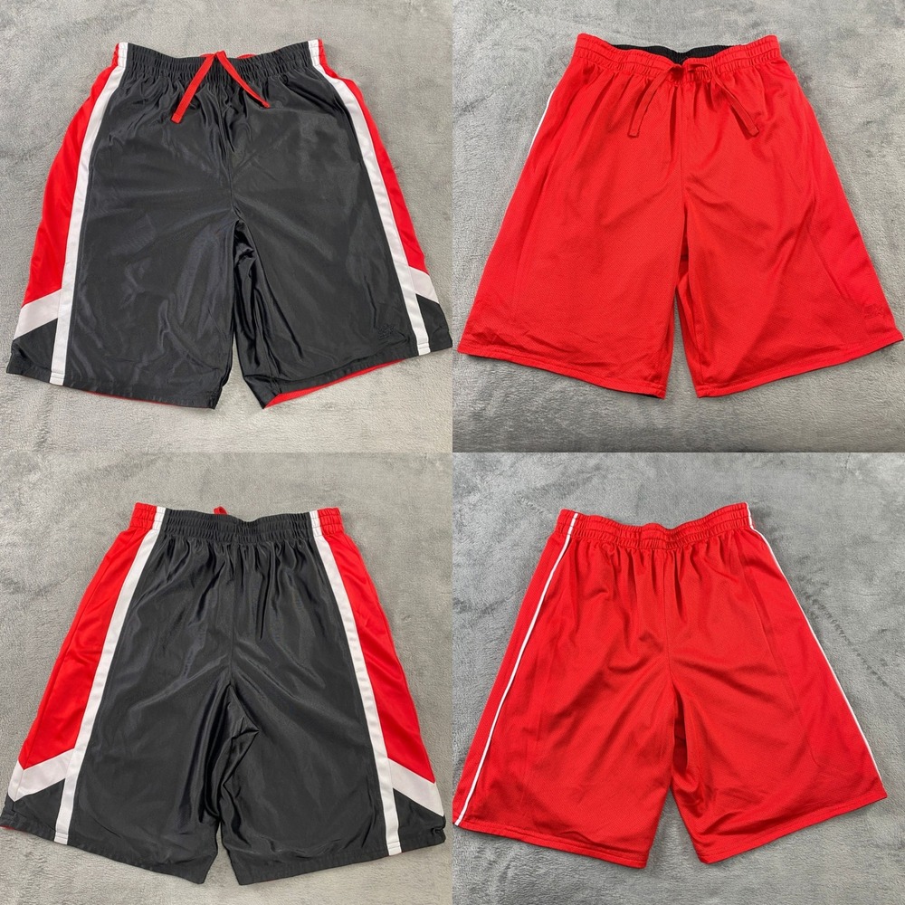 Vintage Starter Basketball Shorts Mens M Black Red Reversible Mesh Pockets Y2K